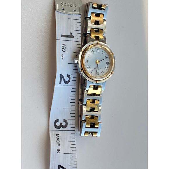 Hermès Clipper Two-Tone Stainless Steel & Gold Watch 6 - Picture 10 of 12